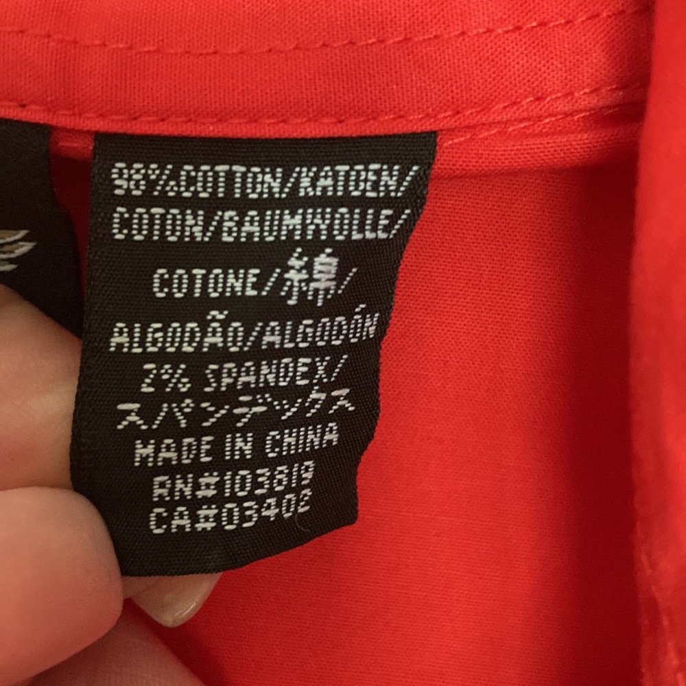 Vintage Harley Davidson M red-coral long sleeve double cuff, button dress shirt. - Picture 8 of 9
